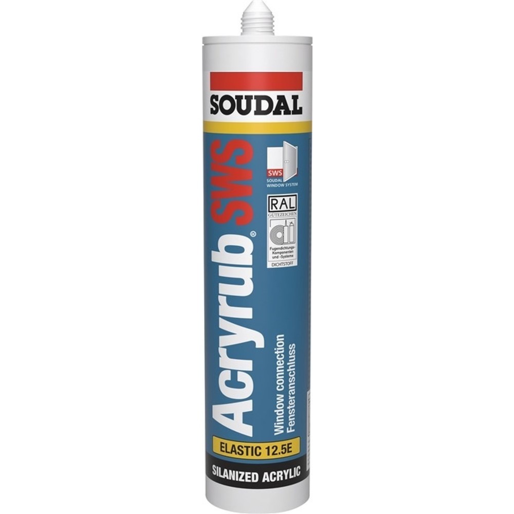Produktabbildung: SOUDAL Acryl Acryrub SWS 310 ml weiss Kartusche