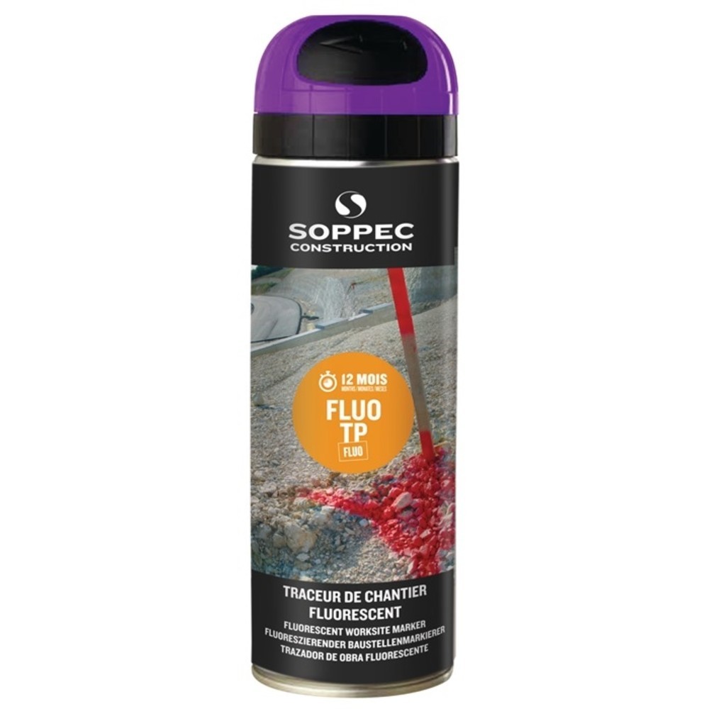 Produktabbildung Nr. 2: Traceur de chantier FLUO TP violet fluo 500 ml bombe aérosol SOPPEC