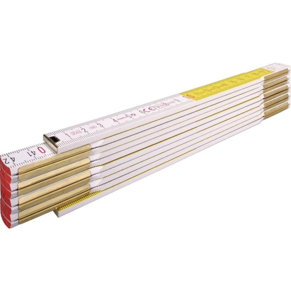 Illustration du produit: STABILA Gliedermaßstab 617, mm/cm EG III, Länge 2 m Breite 1,70 cm, Buchenholz weiß-gelb