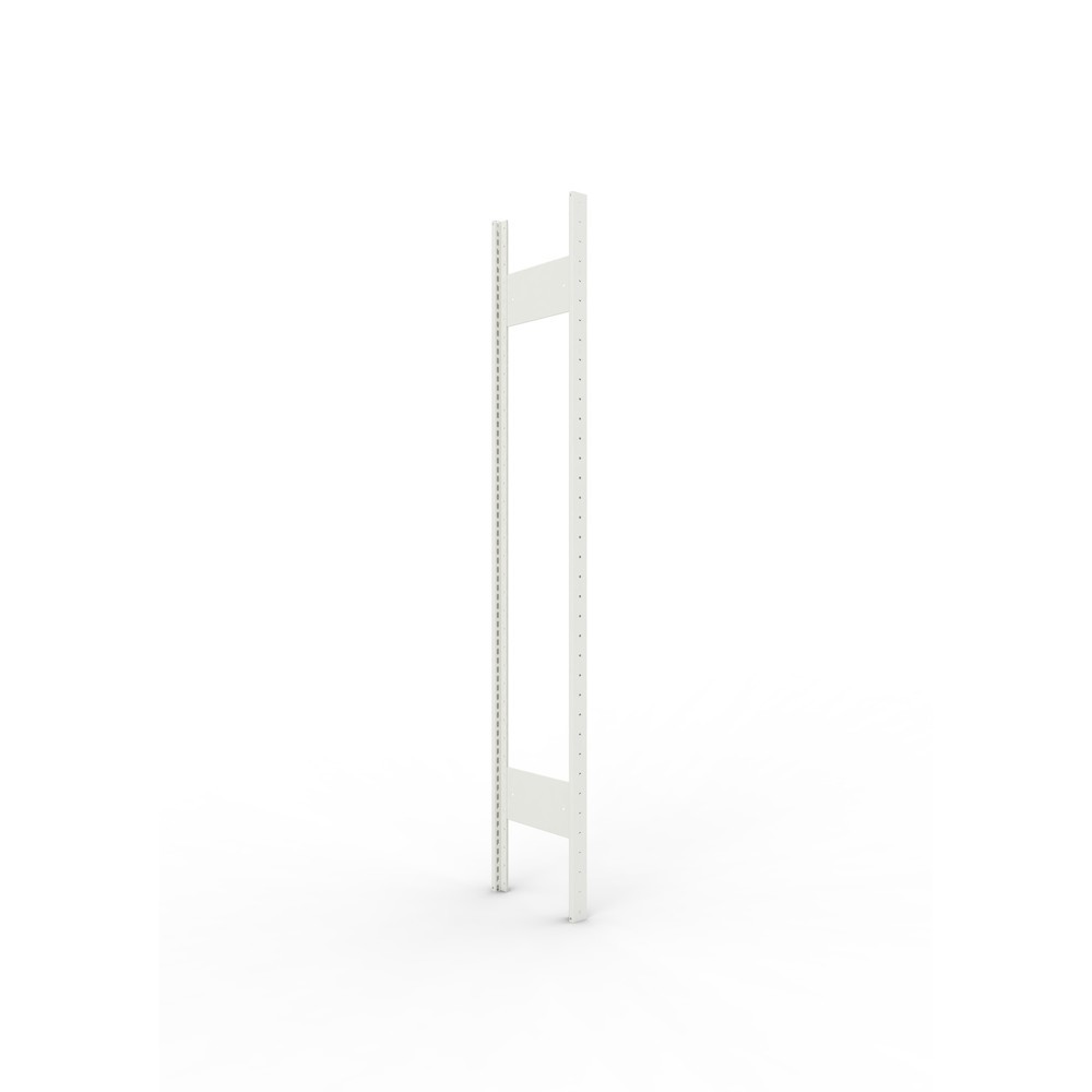 Produktabbildung: Ständerrahmen für META Fachbodenregal, geclincht, 1 Zwischenraum, HxB 1.850 x 300 mm, RAL 7035 lichtgrau