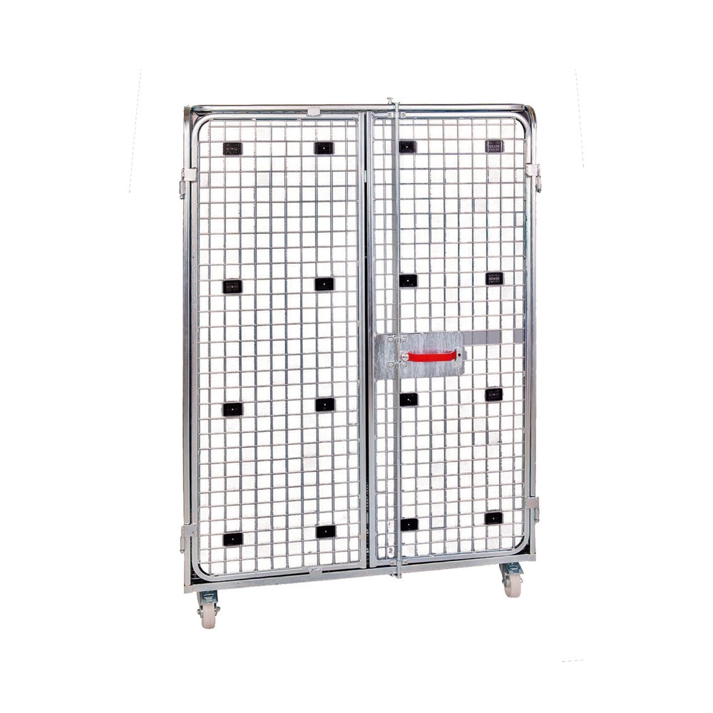 Produktabbildung: Stahl-Rollbehälter Anti-Diebstahl, HxBxT 1.790 x 1.220 x 810 mm, blau verzinkt, mit Sichtschutz
