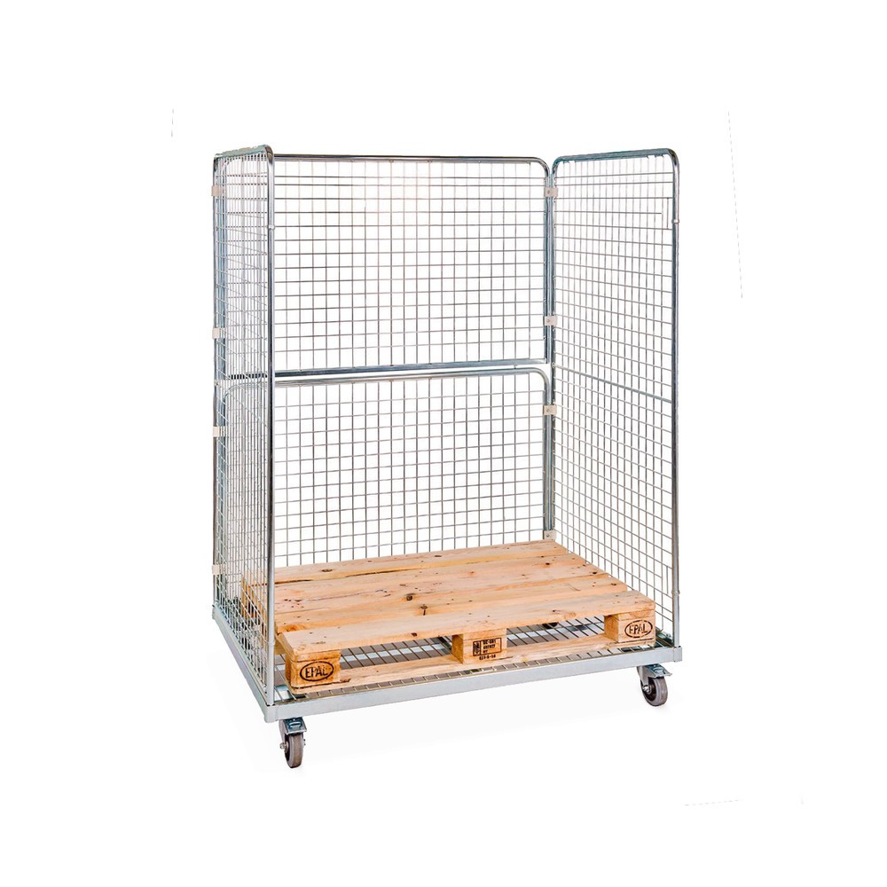 Produktabbildung Nr. 2: Stahl-Rollbehälter in Euro-Mass, 3-seitig, Ladefläche BxT 1.350 x 950 mm