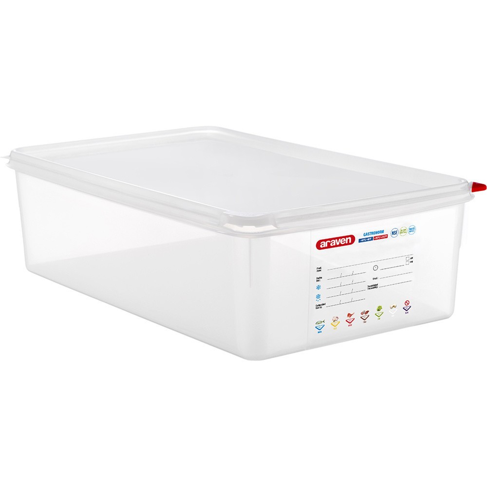 Produktabbildung: Stalgast ARAVEN Gastronormbehälter mit Deckel, Polypropylen, GN 1/1 (150 mm)