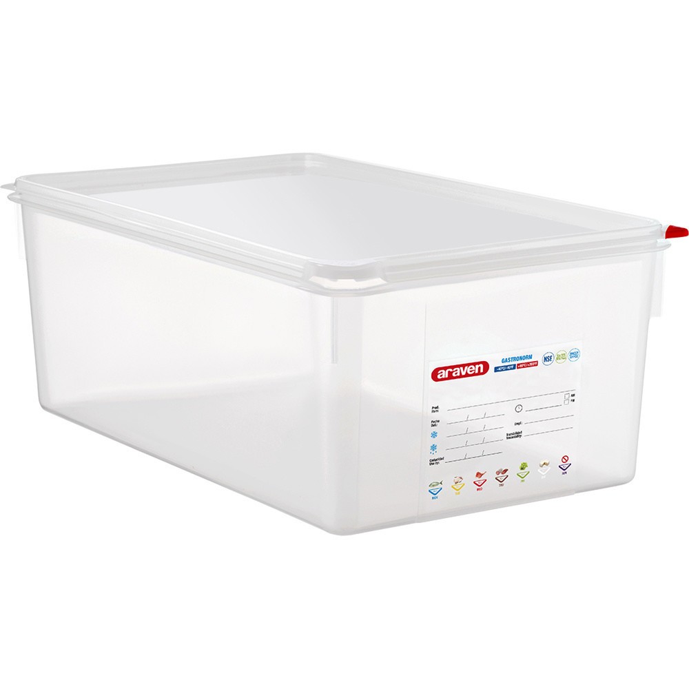 Produktabbildung: Stalgast ARAVEN Gastronormbehälter mit Deckel, Polypropylen, GN 1/1 (200 mm)