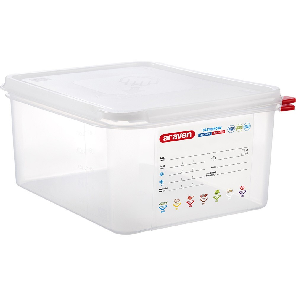 Produktabbildung: Stalgast ARAVEN Gastronormbehälter mit Deckel, Polypropylen, GN 1/2 (150 mm)