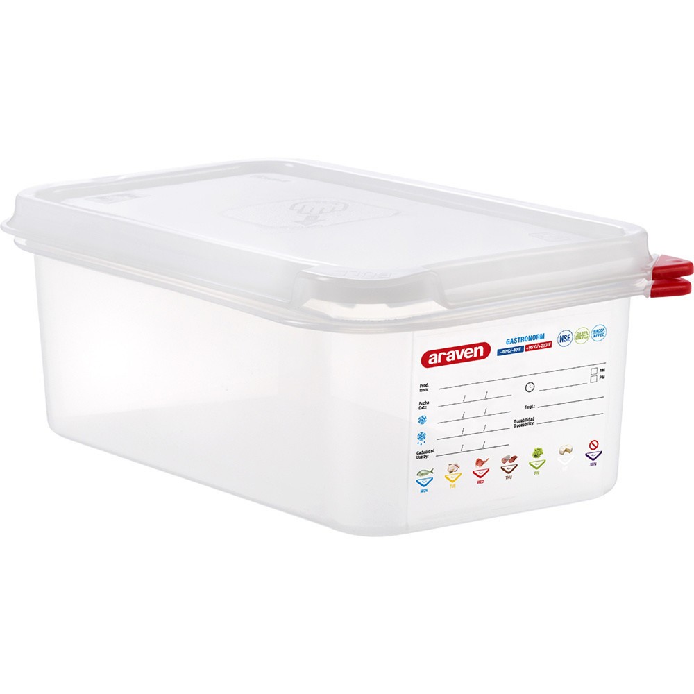 Produktabbildung: Stalgast ARAVEN Gastronormbehälter mit Deckel, Polypropylen, GN 1/4 (100 mm)