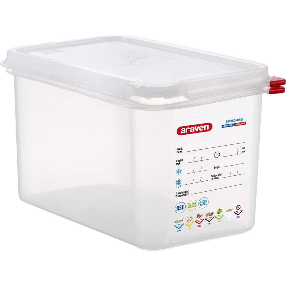 Produktabbildung: Stalgast ARAVEN Gastronormbehälter mit Deckel, Polypropylen, GN 1/4 (150 mm)