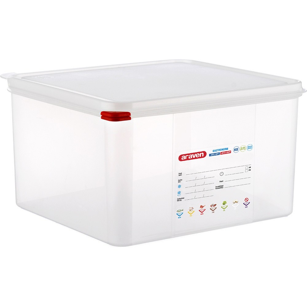 Produktabbildung: Stalgast ARAVEN Gastronormbehälter mit Deckel, Polypropylen, GN 2/3 (200 mm)