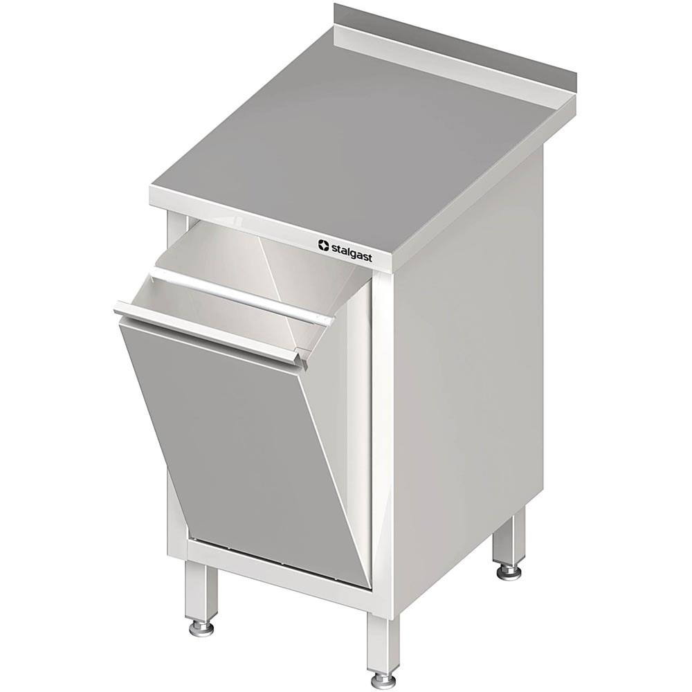 Produktabbildung: Stalgast Arbeitsschrank mit Abfallkipper, 450x700x850 mm, mit Aufkantung, verschweisst