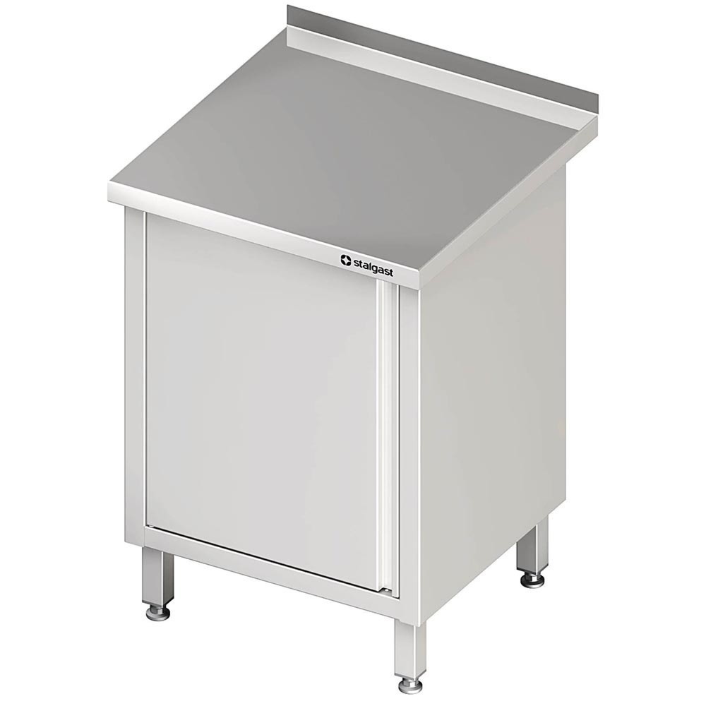 Produktabbildung: Stalgast Arbeitsschrank mit Flügeltür, 500x600x850 mm, mit Aufkantung, verschweisst