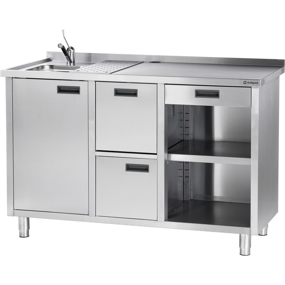 Produktabbildung: Stalgast Arbeitstisch für Kaffeemaschine, mit Aufkantung, 1500 x 700 x 1000 mm (BxTxH)