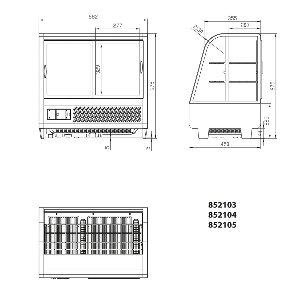 Produktabbildung Nr. 2: Stalgast Auftisch-Kühlvitrine Kalte Theke SES6, 100 Liter