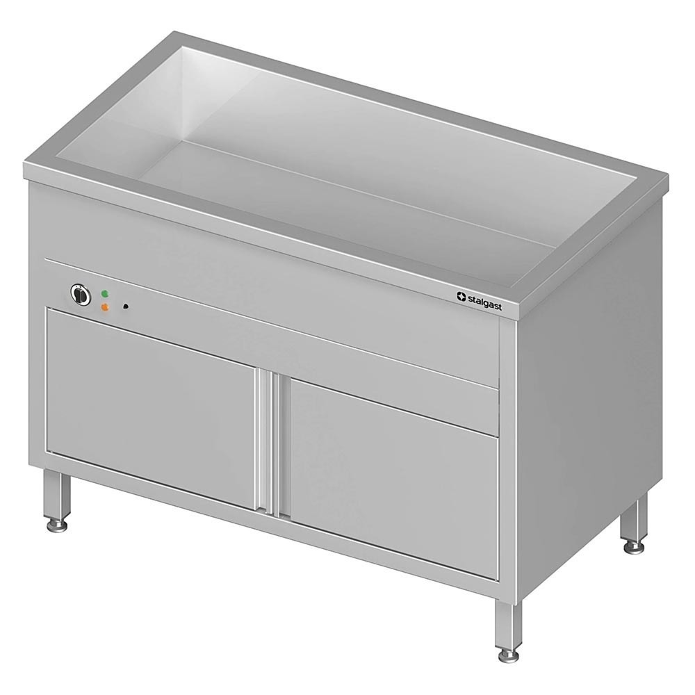 Produktabbildung: Stalgast Bain-Marie Standgerät mit geschlossenem Unterbau und einem Becken, für 2x GN1/760x600x850 mm