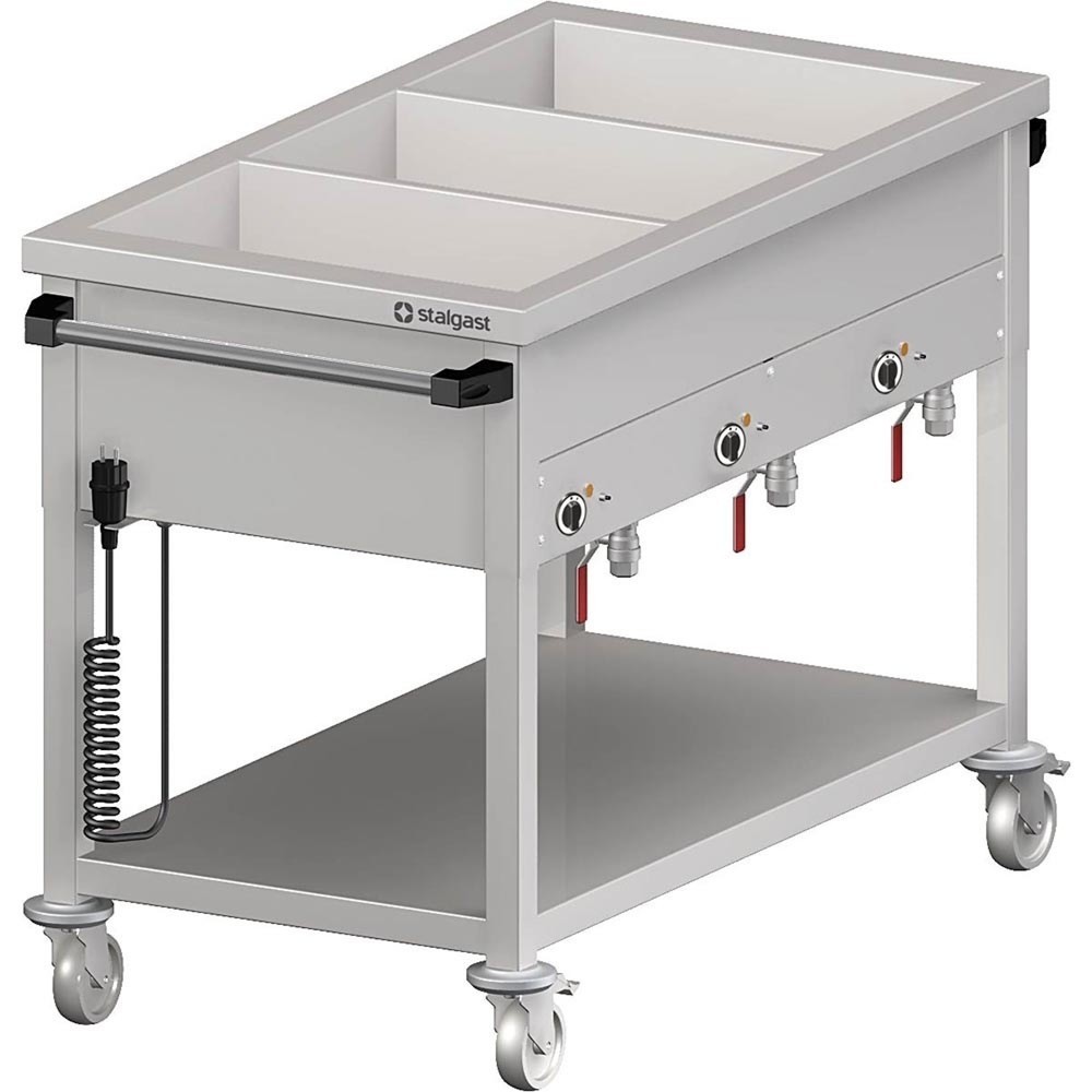 Produktabbildung: Stalgast Bain-Marie Wagen mit separaten Becken, für 2x GN1/880x600x850 mm