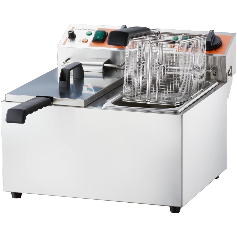 Produktabbildung: CATERINA Stalgast Doppel-Fritteuse, 2x 5 Liter,  415x430x315 mm (BxTxH), 2x 2 kW 230 V