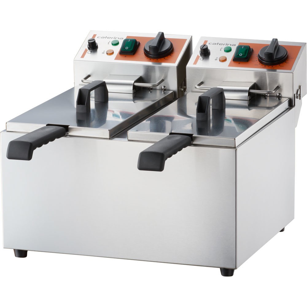 Produktabbildung Nr. 2: CATERINA Stalgast Doppel-Fritteuse, 2x 5 Liter,  415x430x315 mm (BxTxH), 2x 2 kW 230 V