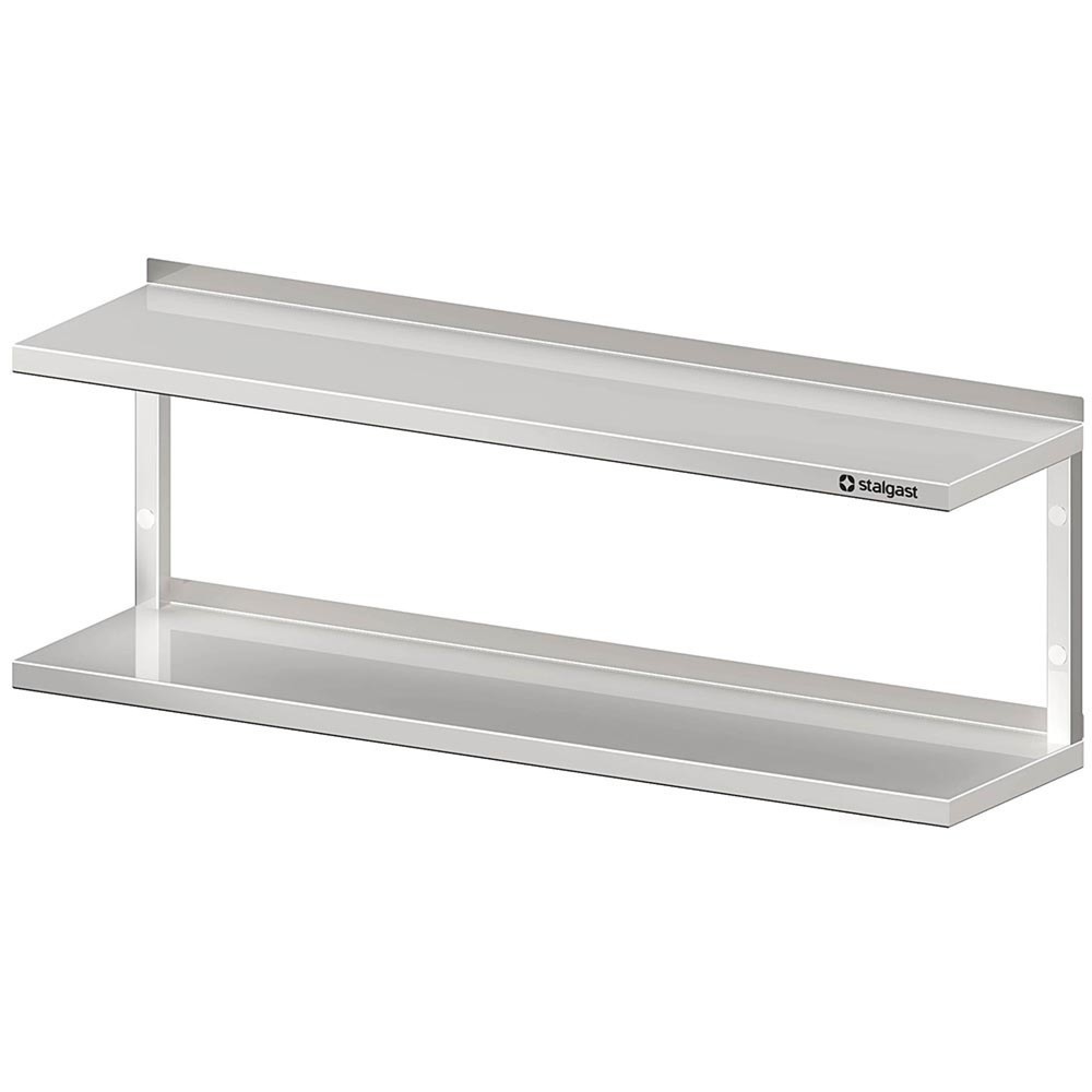 Produktabbildung: Stalgast Doppel-Wandbord mit Winkelkonsolen, 600x300x390 mm, verschweisst