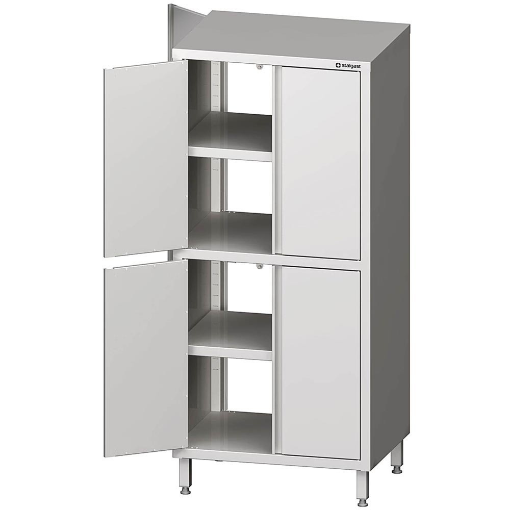 Produktabbildung: Stalgast Durchreiche-Hochschrank mit Flügeltüren, 800x500x1800 mm, mit zwei Schrankräumen, verschweisst
