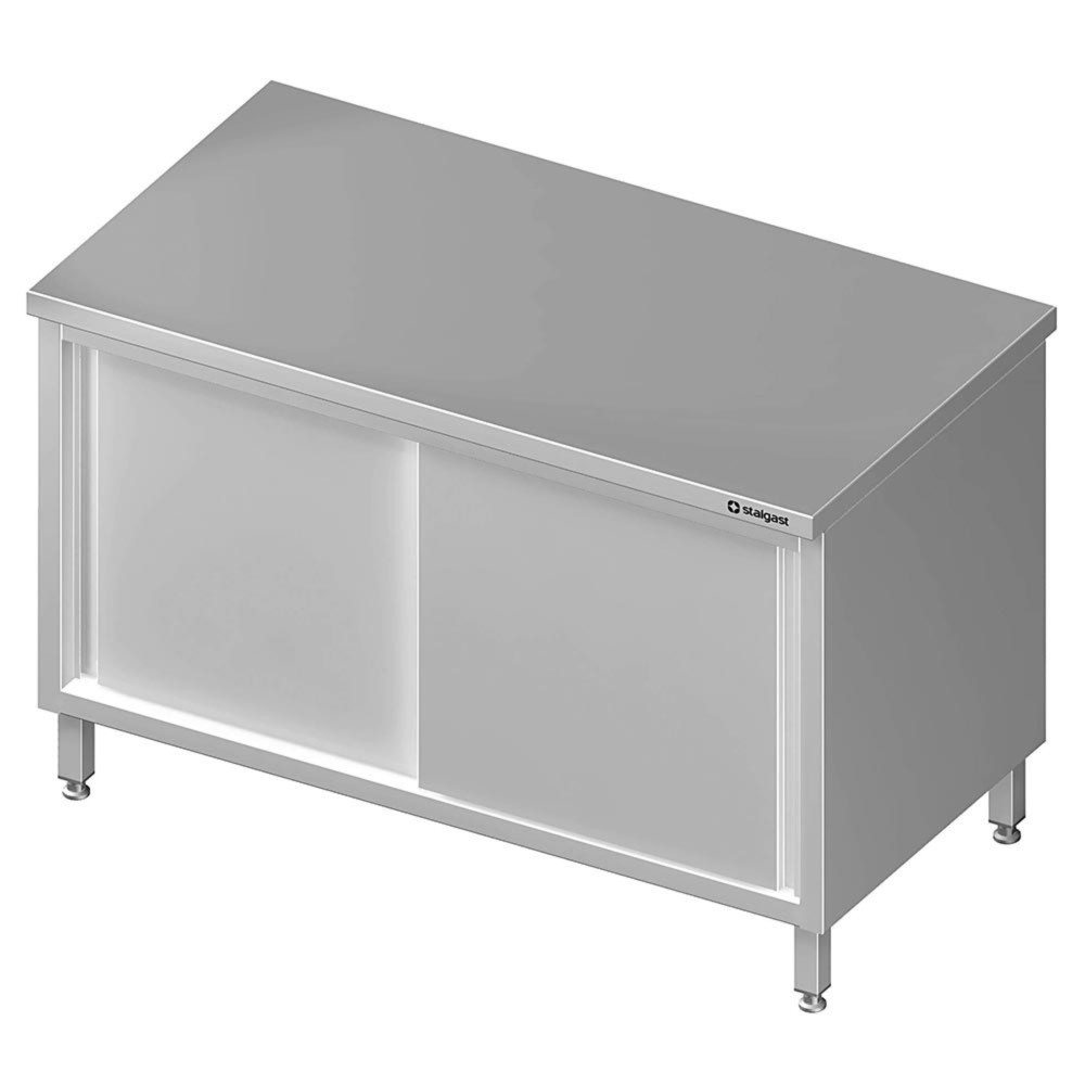 Produktabbildung: Stalgast Durchreicheschrank mit Schiebetüren, 1000x600x850 mm, ohne Aufkantung, verschweisst