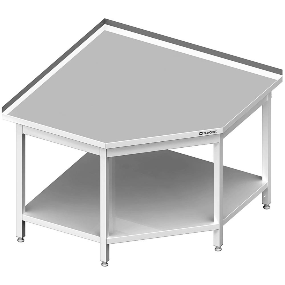 Produktabbildung: Stalgast Eckarbeitstisch mit Grundboden, 600x600x850 mm, mit Aufkantung, verschweisst