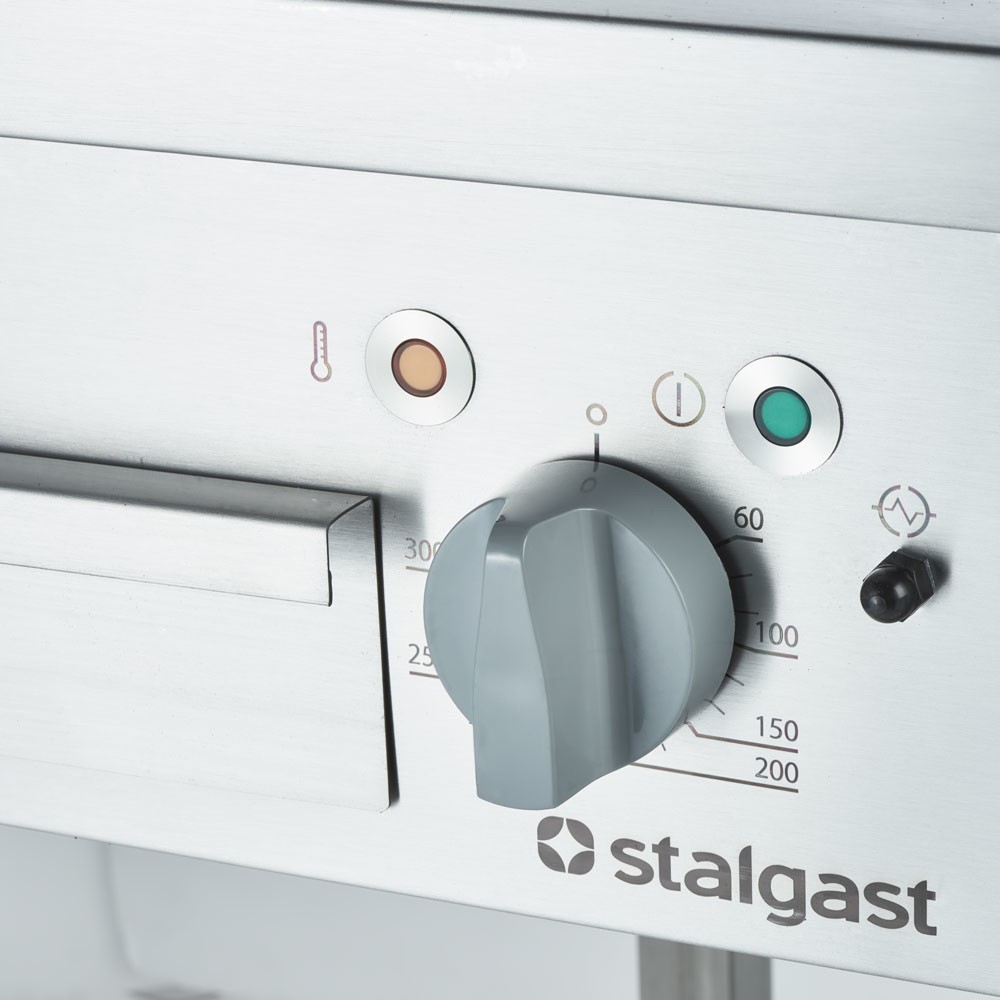 Produktabbildung Nr. 2: Stalgast Elektro-Griddleplatte als Standgerät - glatt, Unterbau offen, 400 x 700 x 850 mm (BxTxH)