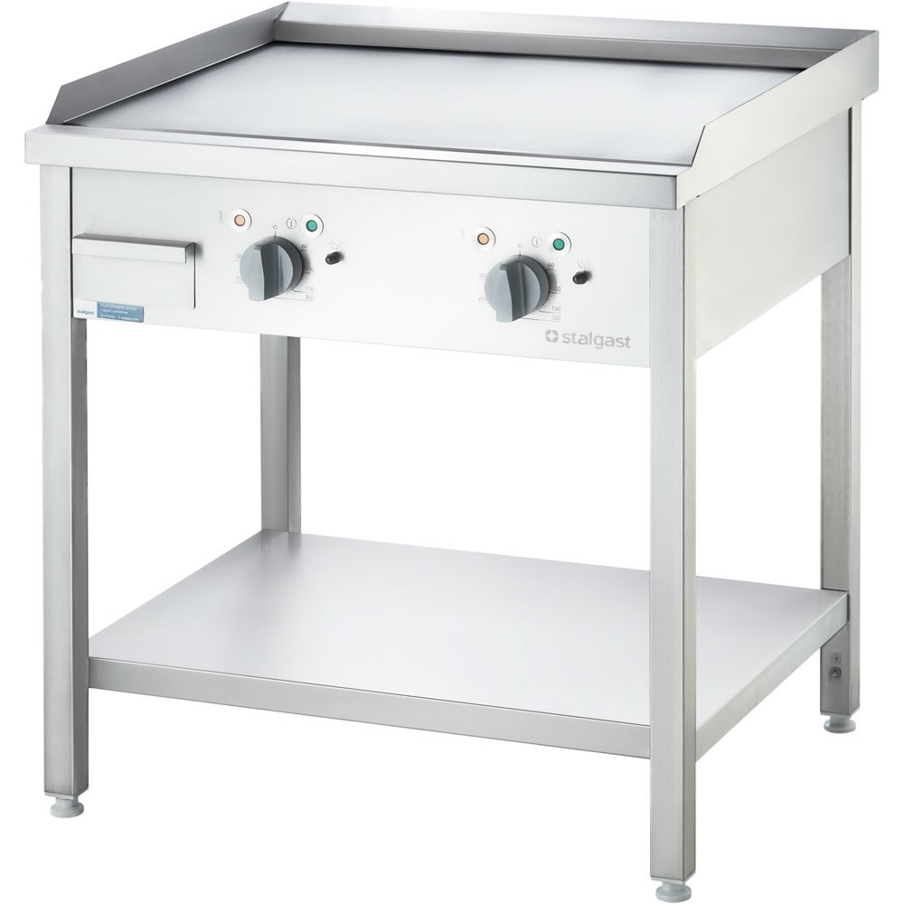 Illustration du produit: Stalgast Elektro-Griddleplatte als Standgerät - glatt, Unterbau offen, 800 x 700 x 850 mm (BxTxH)