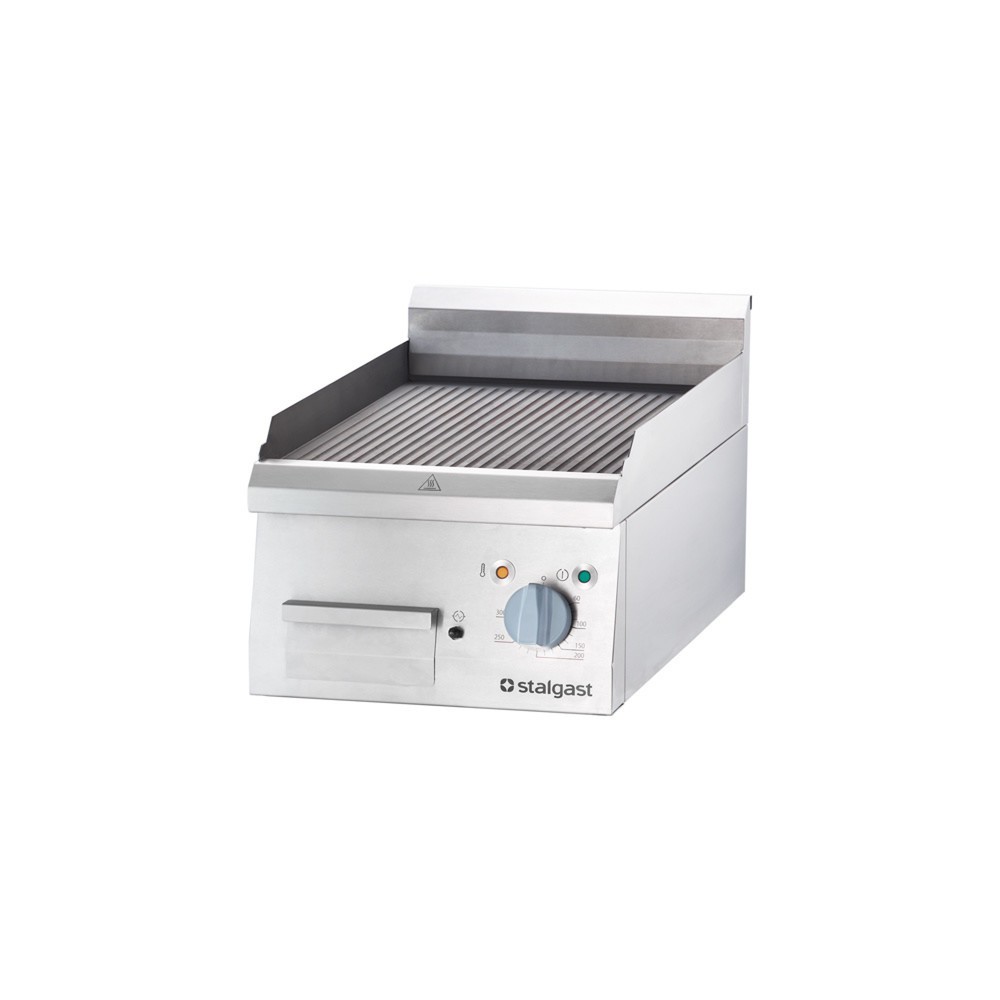 Produktabbildung: Stalgast Elektro-Griddleplatte als Tischgerät, 400x700 mm, gerillte Grillfläche, Serie 700 ND
