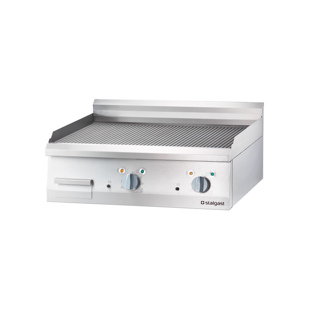 Produktabbildung: Stalgast Elektro-Griddleplatte als Tischgerät, 800x700 mm, gerillte Grillfläche, Serie 700 ND