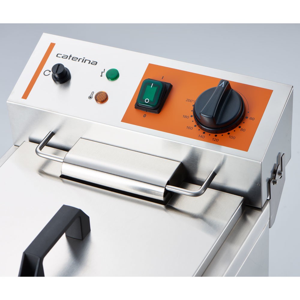Produktabbildung Nr. 2: CATERINA Stalgast Fritteuse, 8 Liter, mit Ablasshahn 300x510x390 mm (BxTxH), 3 kW 230V