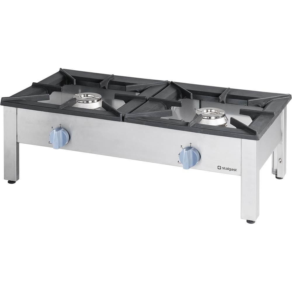 Produktabbildung: Stalgast Gas-Hockerkocher, Doppelbrenner TOP - G20, 1160 x 580 x 380 mm (BxTxH)