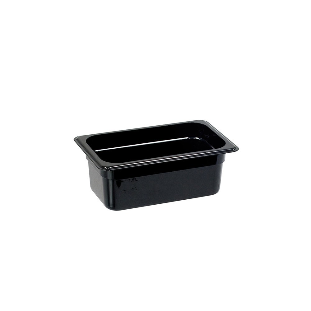 Produktabbildung: Stalgast Gastronormbehälter, Polycarbonat, schwarz, GN 1/4 (100 mm)