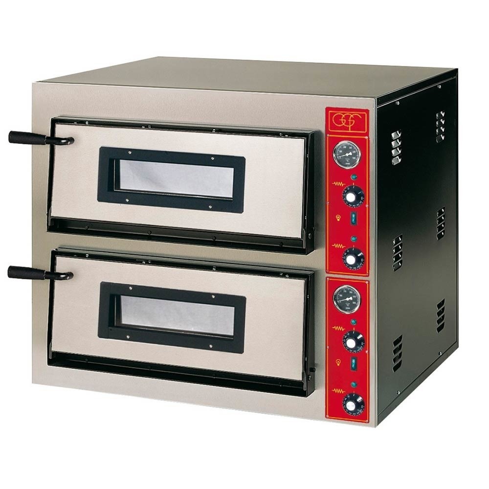 Illustration du produit: Stalgast GGF Pizzaofen mit zwei Kammern, 8,4 kW, 900 x 735 x 750 mm (BxTxH)