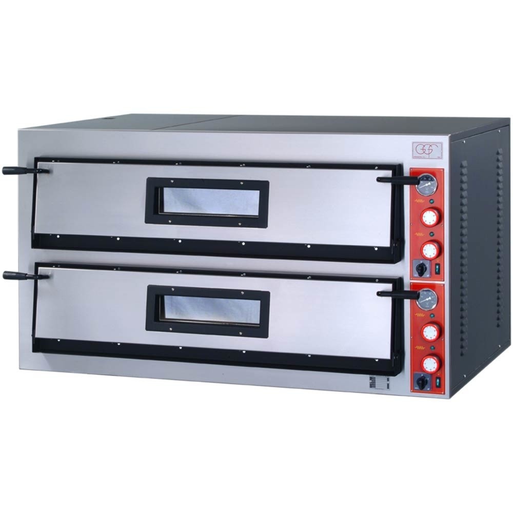 Produktabbildung: Stalgast GGF Pizzaofen mit zwei Kammern, aus pulverbeschichtetem Stahl, 26,4 kW, 1370 x 1210 x 750 mm (BxTxH)