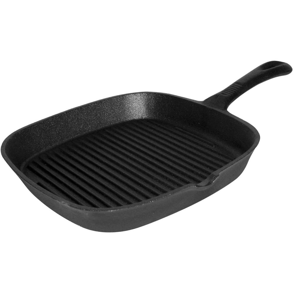 Illustration du produit: Stalgast Grillpfanne aus Gusseisen, gerillt, Abmessung 24 x 24 cm