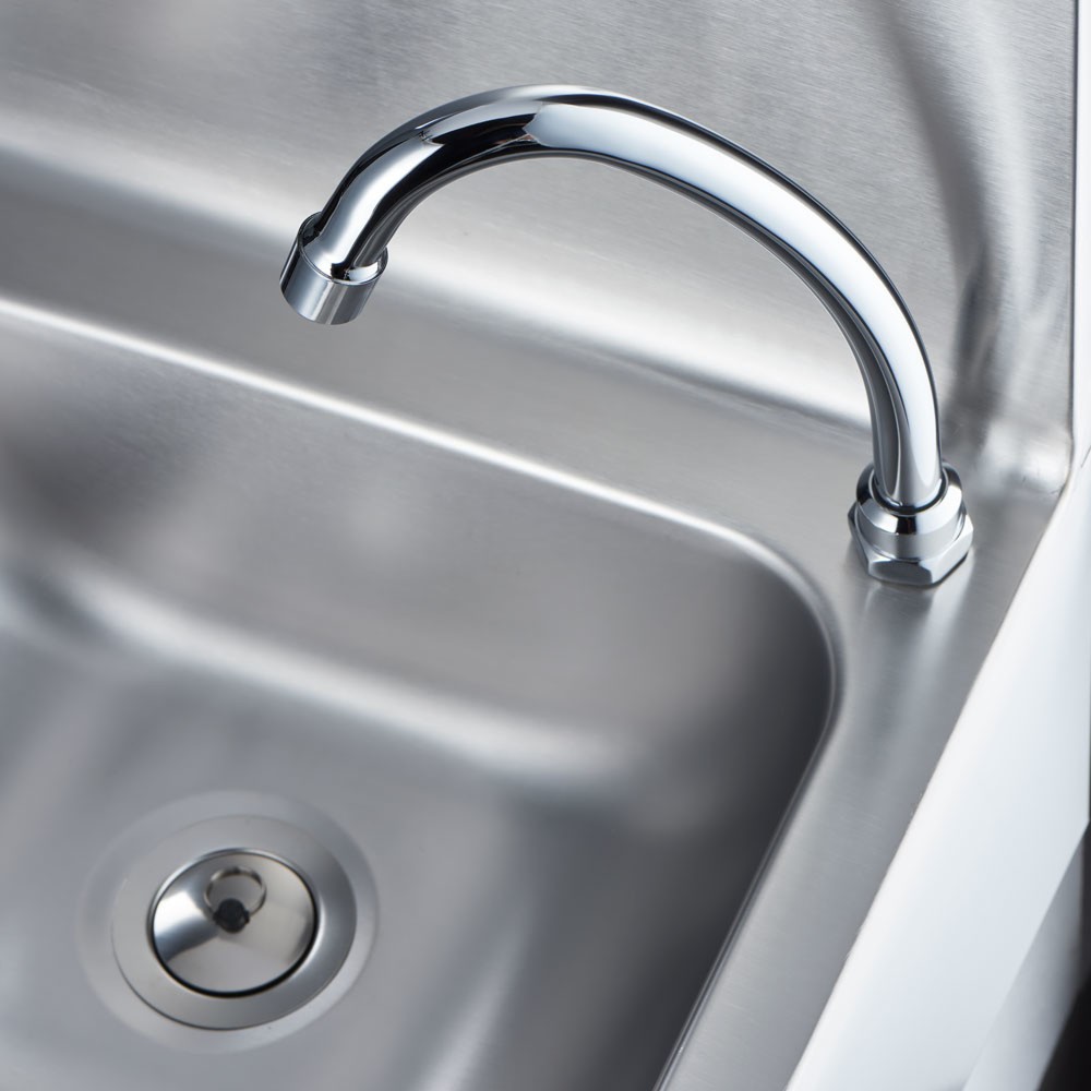 Produktabbildung Nr. 6: Stalgast Handwaschbecken mit Kniebedienung, inkl. Armatur und Seifenspender, Wandmontage, 400 mm x 330 mm x 570 mm (BxTxH)