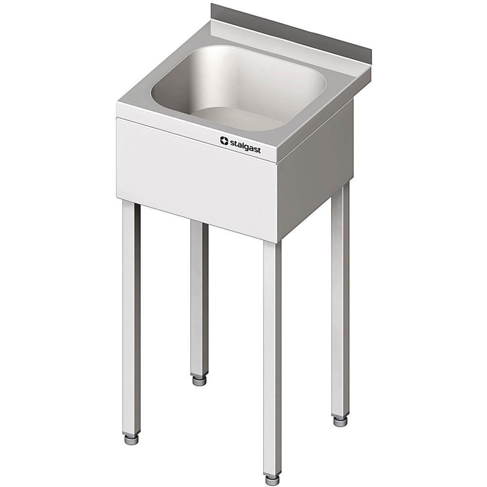 Produktabbildung: Stalgast Handwaschbecken mit Untergestell, 400x410x850 mm, mit dreiseitiger Beckenblende, mit Aufkantung, verschweisst