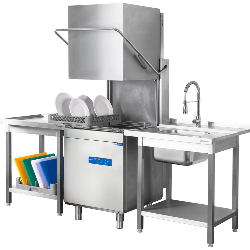 Produktabbildung Nr. 2: Stalgast Haubenspülmaschine Digital Power mit Klarspülmittel-, Reinigerdosierpumpe sowie Klarspül- und Ablaufpumpe
