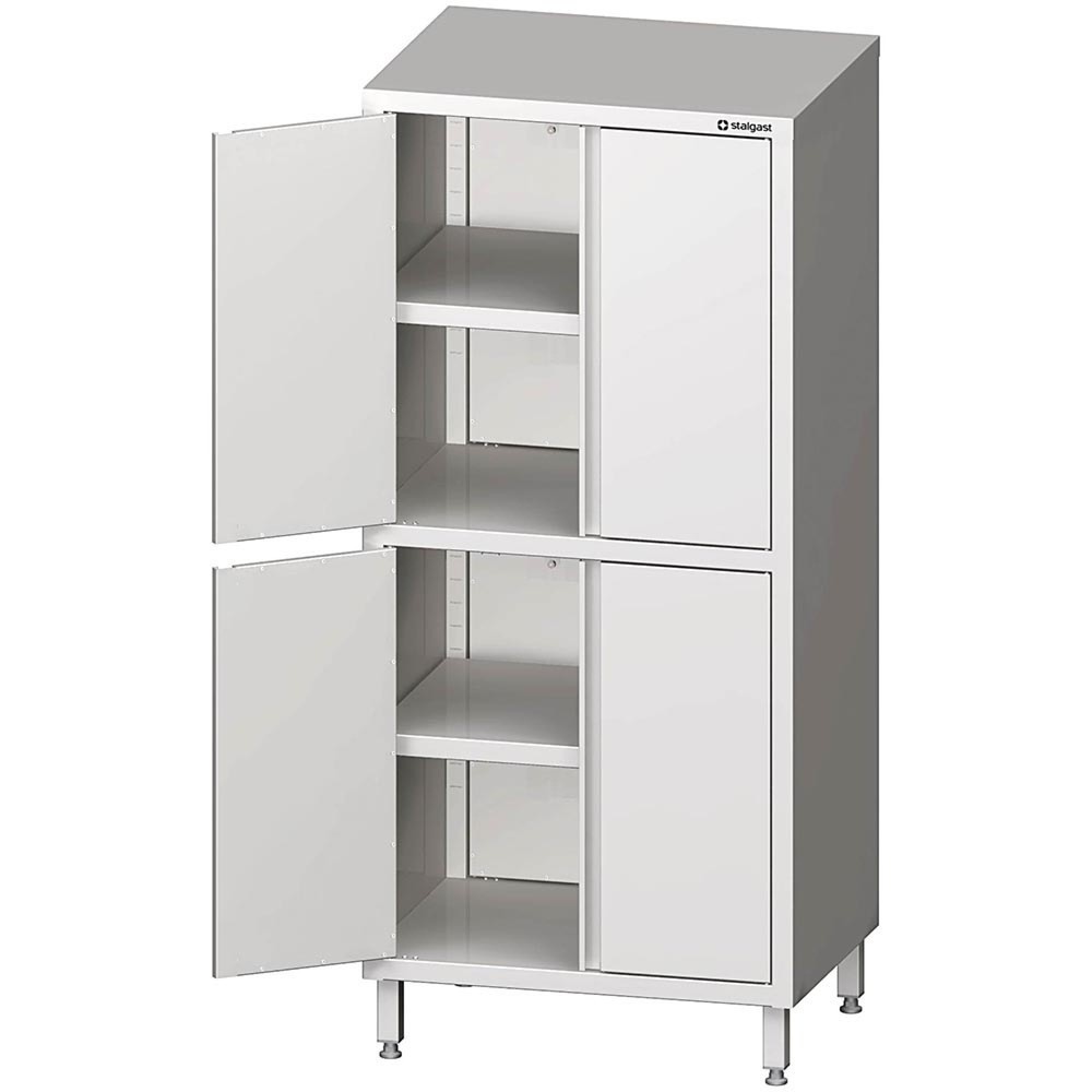 Produktabbildung: Stalgast Hochschrank mit Flügeltüren, 700x600x1800 mm, mit zwei Schrankräumen, verschweisst