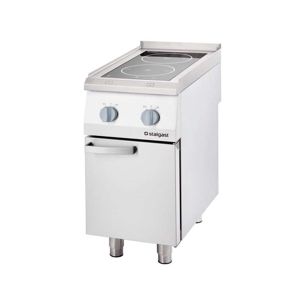 Produktabbildung: Stalgast Induktionsherd mit 2 Kochfeldern und 2-türigem Unterschrank, Serie 700 ND