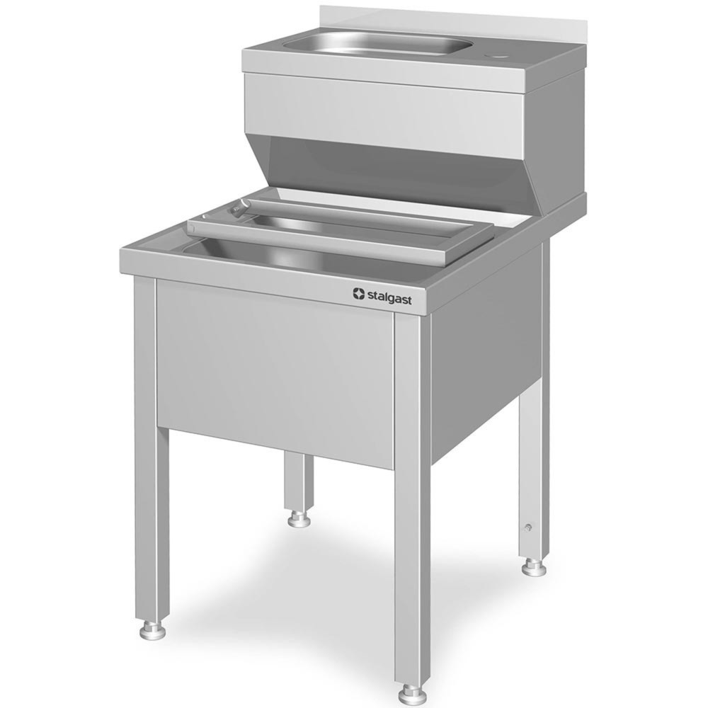 Produktabbildung Nr. 2: Lavabo combiné avec bac de rinçage Stalgast, avec rebord, 500x600x850 mm