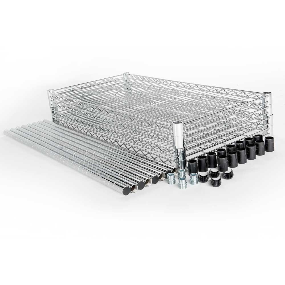 Produktabbildung Nr. 3: Stalgast Lagerregal aus verchromten Stahl, Abmessung 900x400x1800 mm (BxTxH)