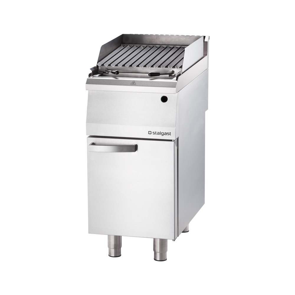 Produktabbildung: Stalgast Lavastein-Grill mit S-Rost für Fisch und Meeresfrüchte, Serie 700 ND, 400 mm