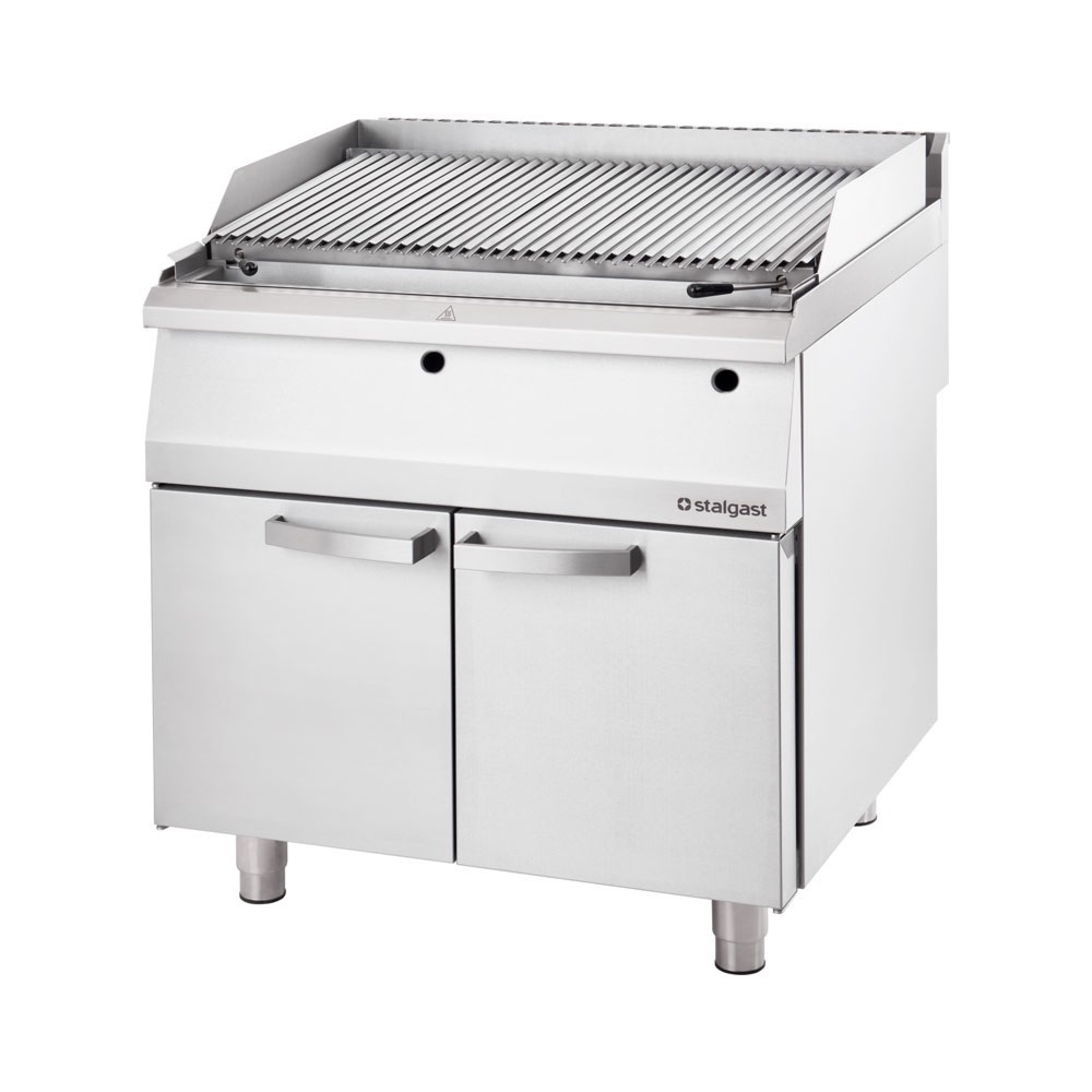 Produktabbildung: Stalgast Lavastein-Grill mit S-Rost für Fisch und Meeresfrüchte, Serie 700 ND, 800 mm