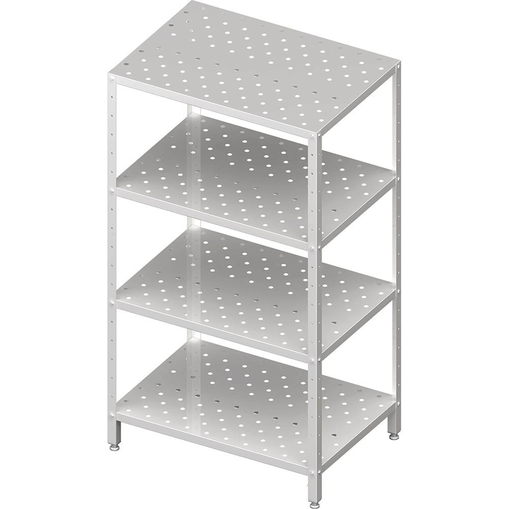 Produktabbildung Nr. 2: Stalgast Regal mit gelochten, höhenverstellbaren Böden, 600x400x1800 mm, Selbstmontage