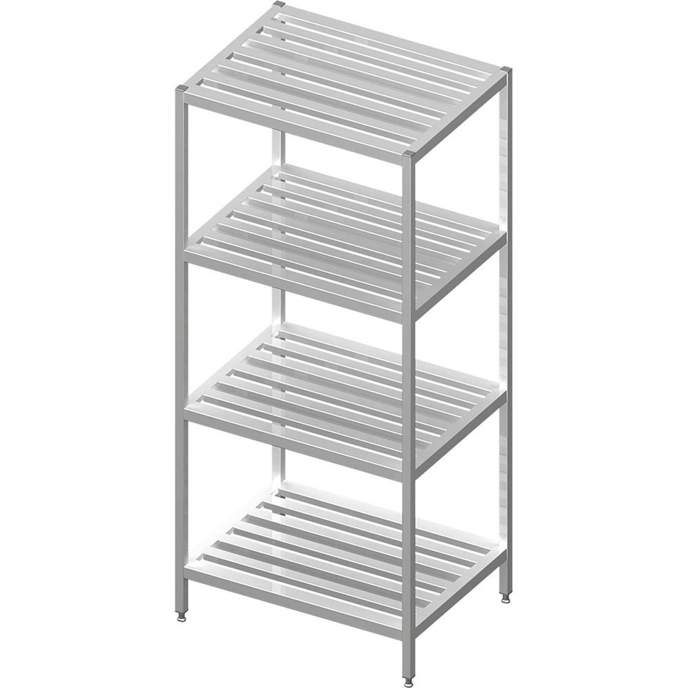 Produktabbildung: Stalgast Regal mit Gitterrost-Böden, 700x400x1800 mm, verschweisst