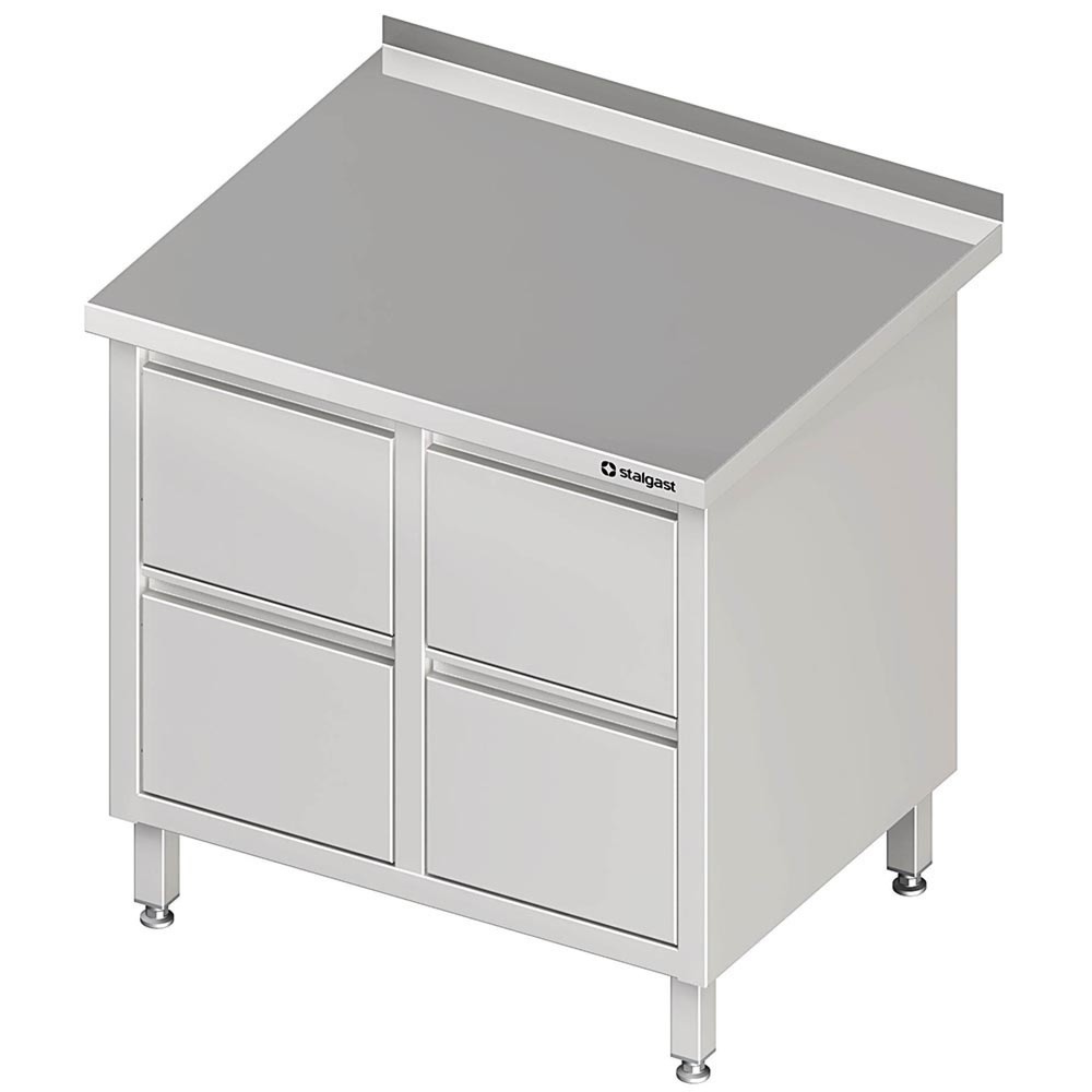 Produktabbildung: Stalgast Schubladenschrank mit 2x2 Schubladen, 840x700x850 mm, mit Aufkantung, verschweisst