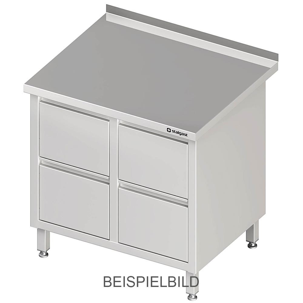 Produktabbildung: Stalgast Schubladenschrank mit 2x2 Schubladen, 840x600x850 mm, ohne Aufkantung, verschweisst