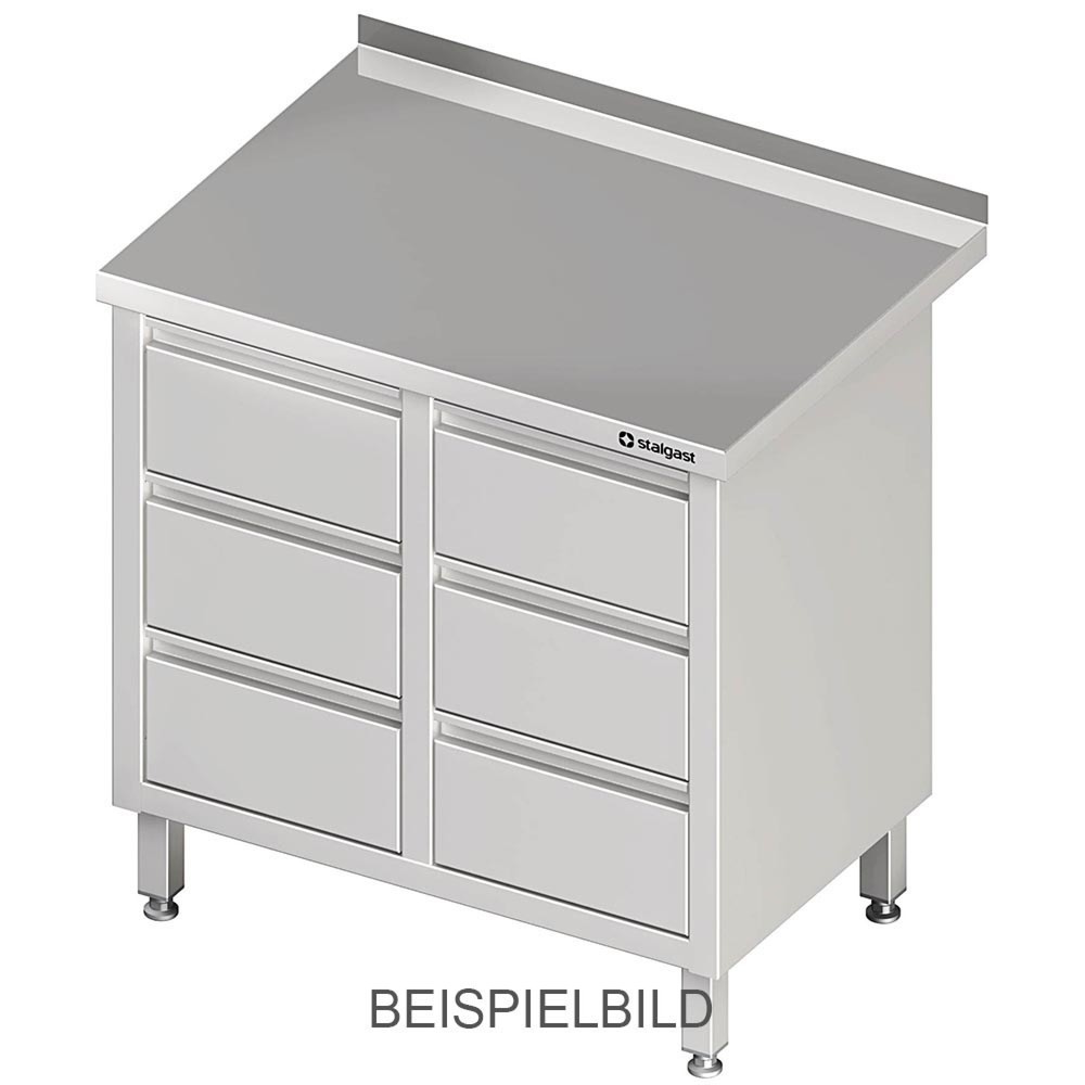 Produktabbildung: Stalgast Schubladenschrank mit 2x3 Schubladen, 840x600x850 mm, ohne Aufkantung, verschweisst