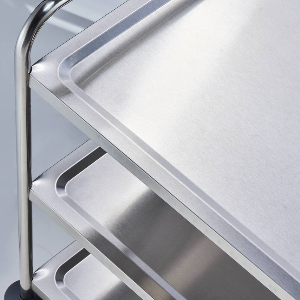 Produktabbildung Nr. 3: Stalgast Servierwagen aus Edelstahl, mit drei Borden, 860 x 540 x 920 mm (BxTxH)