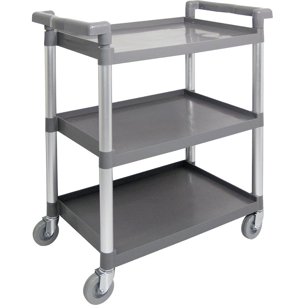 Produktabbildung: Stalgast Servierwagen aus Kunststoff, mit drei Borden, 860 x 425 x 910 mm (BxTxH)